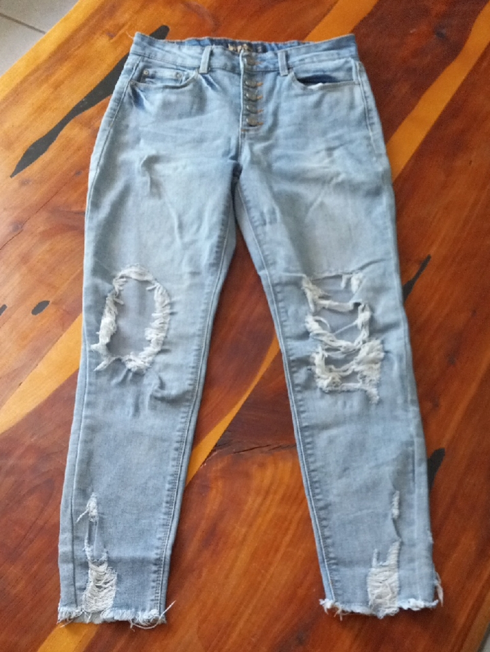 Indigo Rein Light Blue Ripped Skinny Jeans